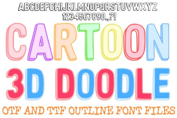 Bring Your Designs to Life with the Playful Energy of Cartoon 3D Doodle Font
