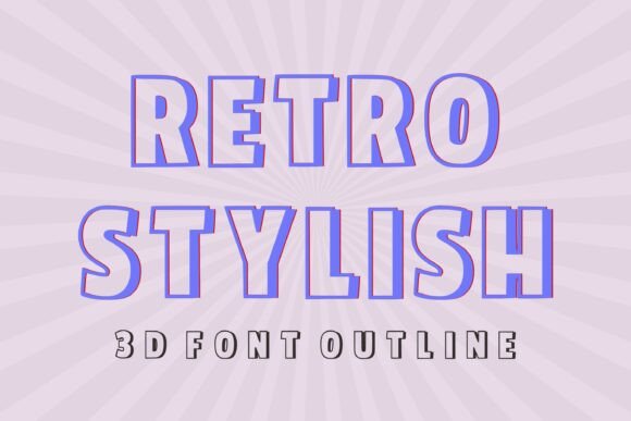 Retro Stylish: Bold 3D Outline Font for Modern Design
